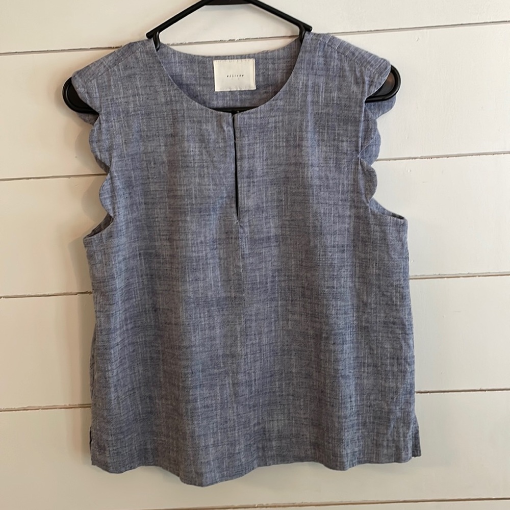 All:row scalloped sleeve blouse
